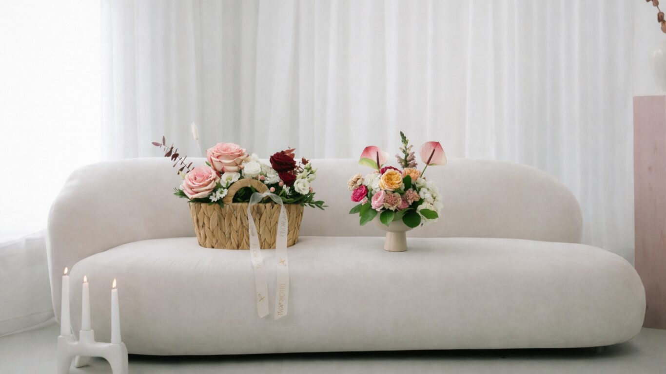 Individuelle Blumenboxen und Gestecke von FLÓRAMI, handgebunden in Augsburg